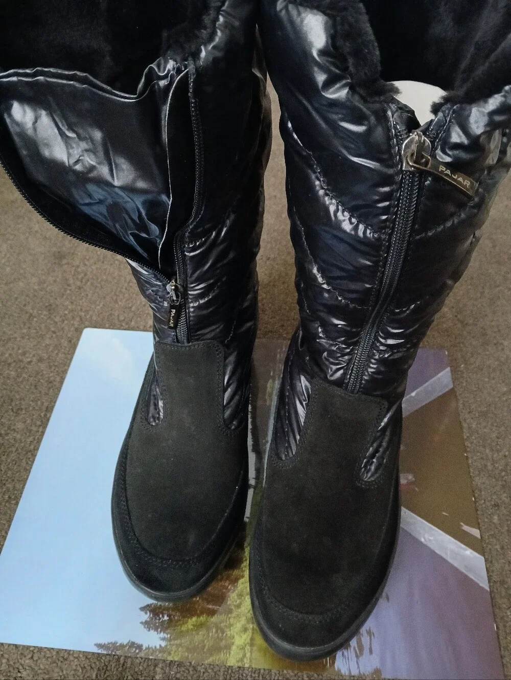 Pajar Women’s Black Winter Fur-Lined Mid-Calf Boots Size EU 40